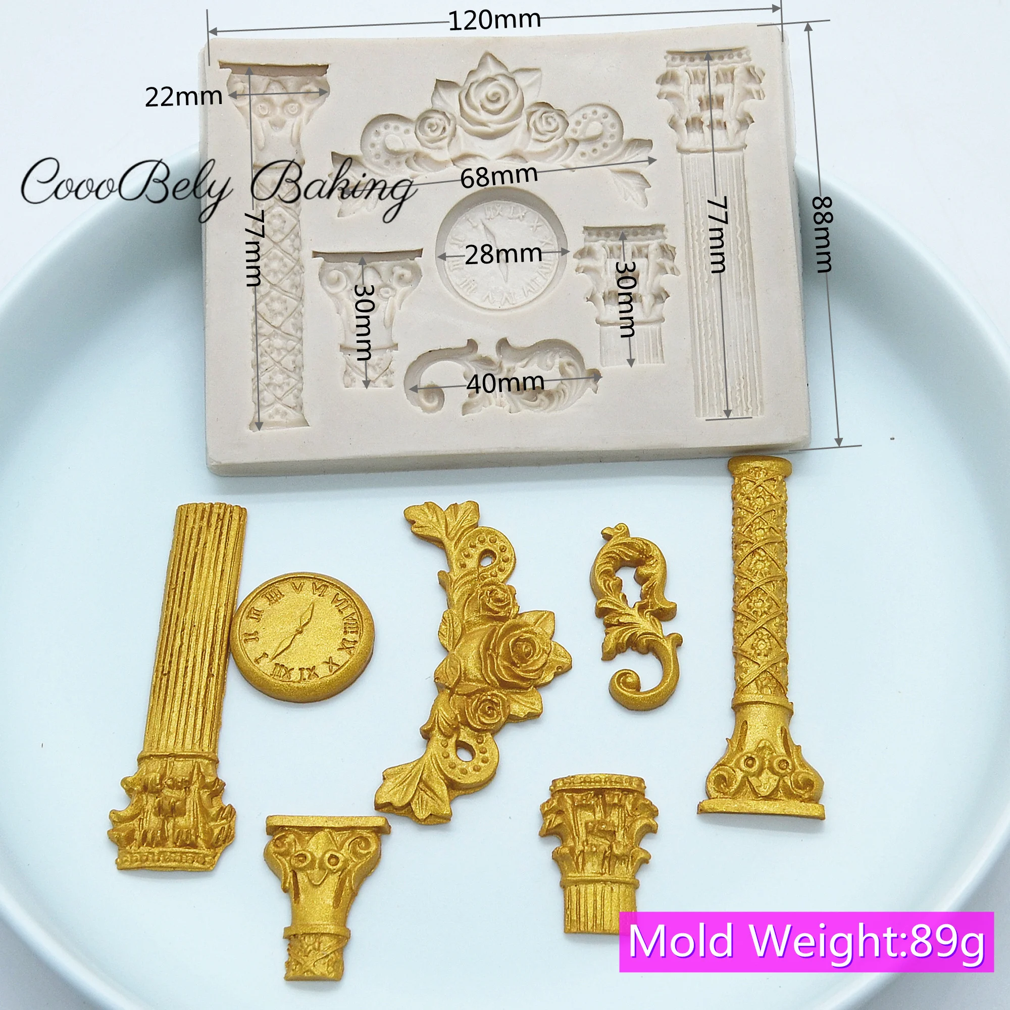 3D European Roman Column Fondant Silicone Molds For Baking Cake Decorating Kitchen Tools Chocolate Mould Column Silicone Molds