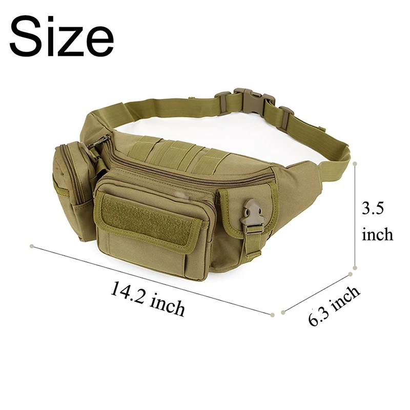 Outdoor Molle Caça Tático Cintura Bag, Bolsa de cinto, Telefone móvel, Pesca, Correndo, Esportes, Bolsos