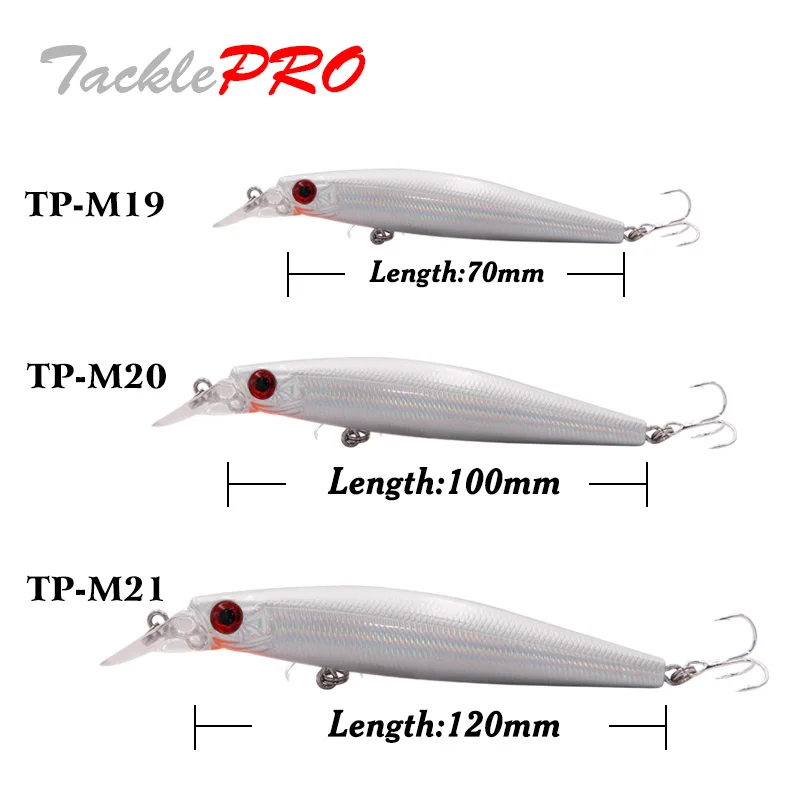 TacklePRO M20 1Pcs Black Minnow Artificial Floating Fishing Lure 100mm 15.6g Fish Lures Hard Bait Pesca Fishing Tackle 6 Colors
