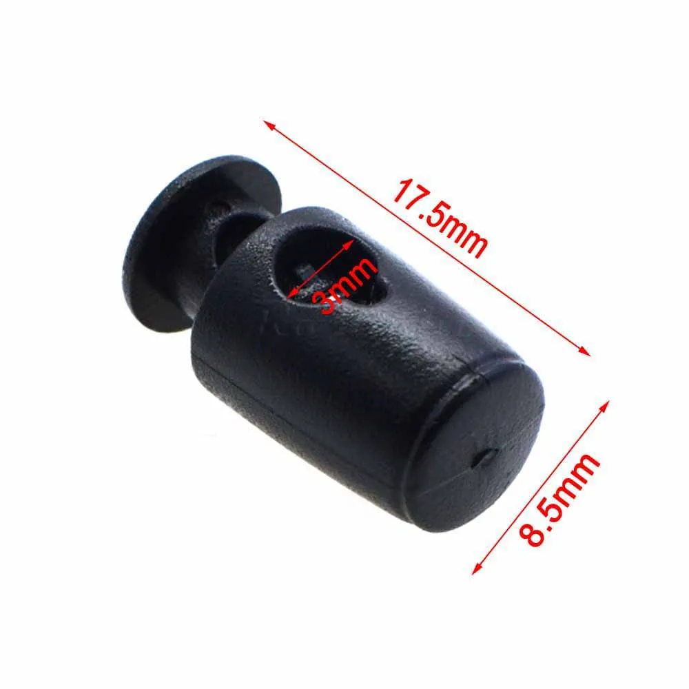 10pcs/pack Cord Lock Toggle Stopper Plastic Cord Buckle toggle clip  Garments / Backpack Accessories Black