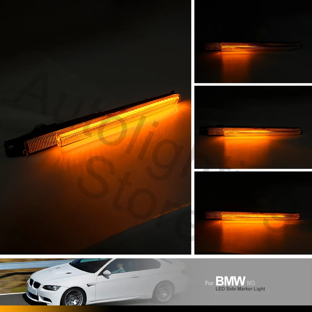 2X Sequential Fender Indicator Side Marker Blinker Turn Signal Lights for BMW 3 Series E90 E92 E93 M3 2007 2008 2009 2010-2013