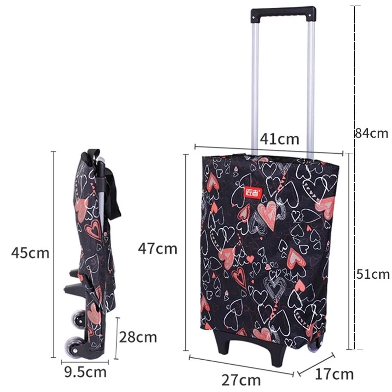 Grande Shopping Bag pieghevole su ruote borsa acquista frutta verdura borsa carrello organizzatore Food Shopping Organizer carrello