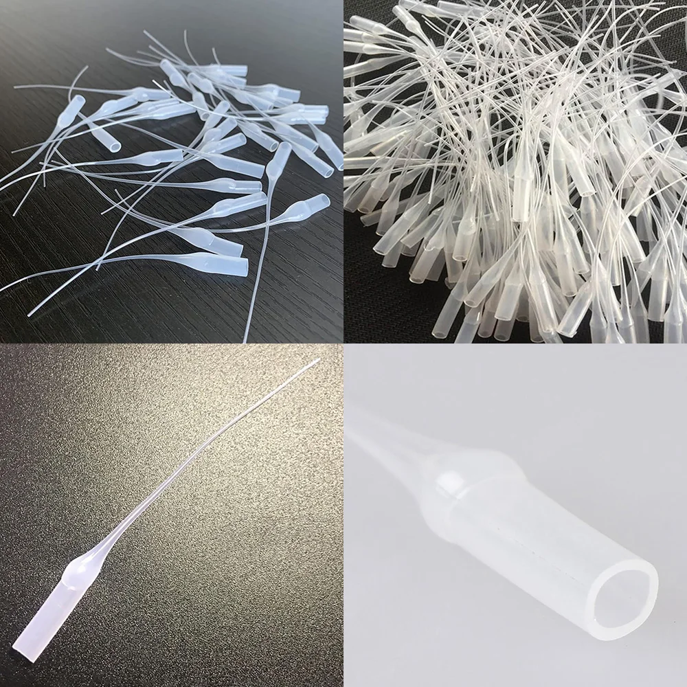 Pointes de bouteille de colle en plastique, extension de colle, applicateur de précision, tube de goutte, buse, artisanat, laboratoire, 100 pièces, 1 ensemble