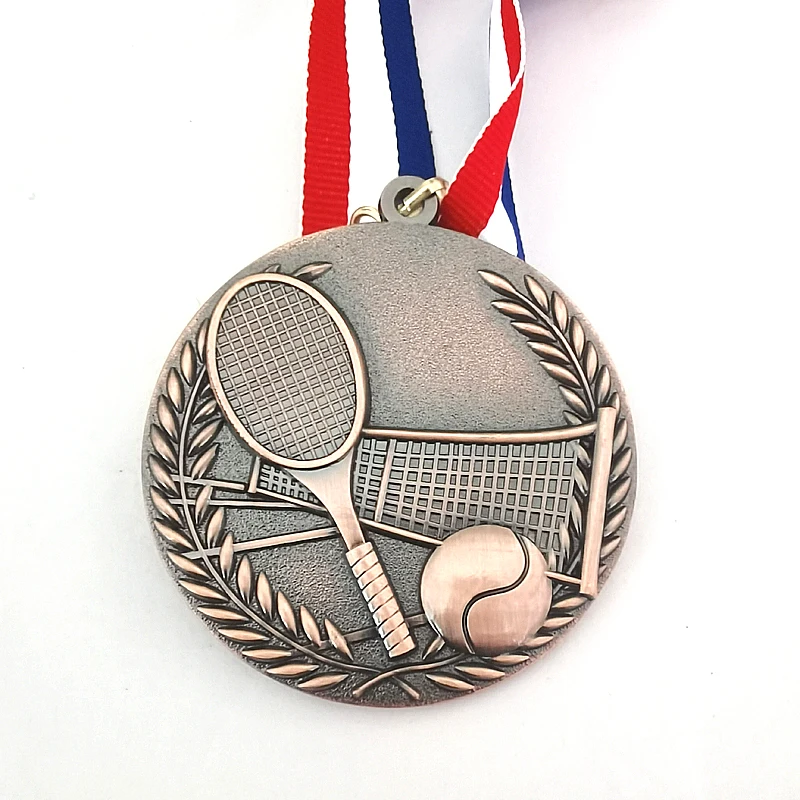 4 Color Tennis Match Medals Souvenir Fans Zinc Alloy Official Sport Match Adward The School Sports Meeting Medal Award  6.8CM