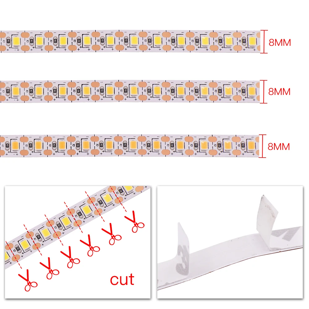 10M 1200LEDs Strip Light DC24V 2835 SMD LED Tape Ribbon Diode White Warm White Natural White Non Waterproof Rope Lamp Lighting