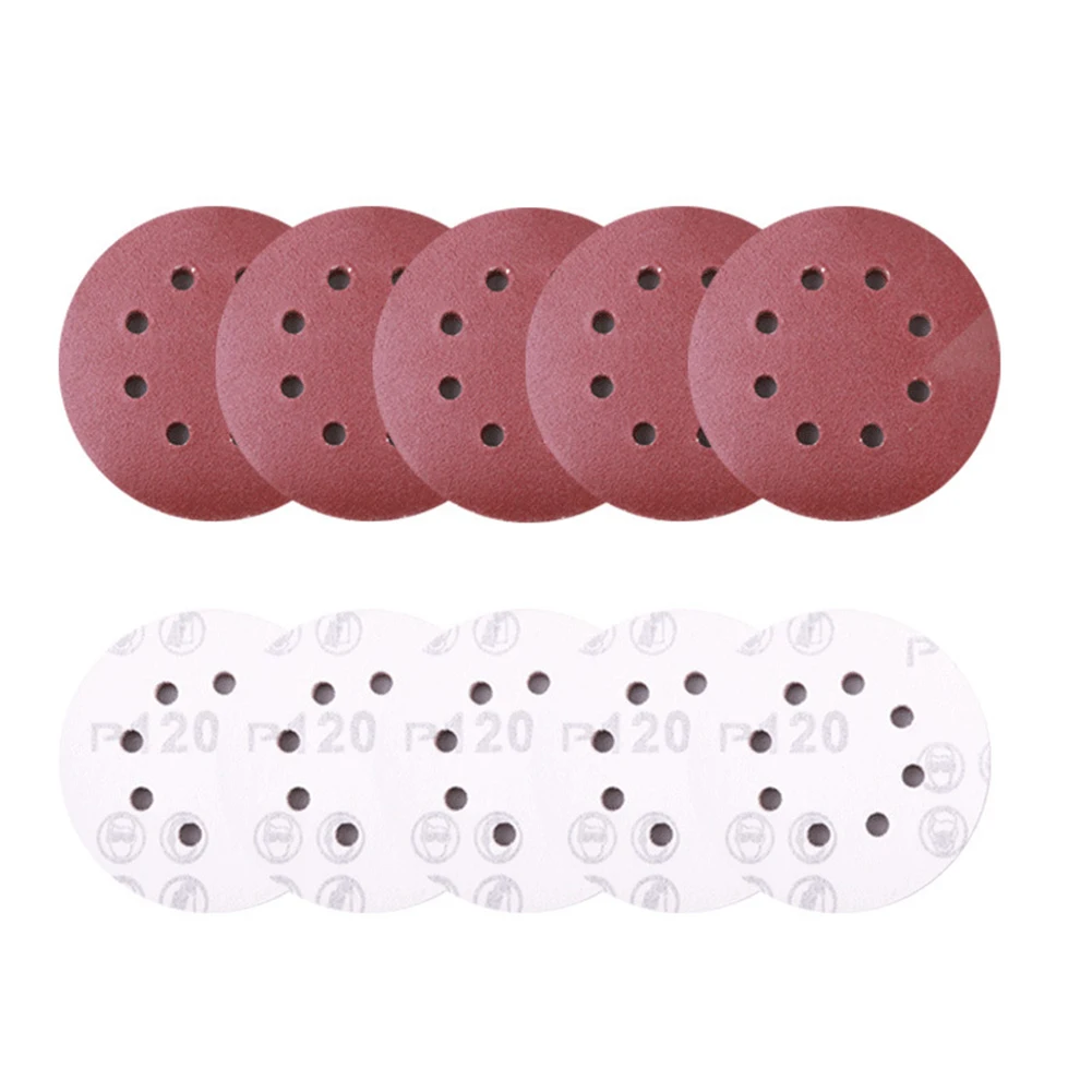 125 Buah 125Mm 8 Lubang Amplas Bentuk Bulat Pengamplasan Cakram Pasir 60-240 Lembar Buffing Ampelas Sander Bantalan Pemoles Alat Abrasif