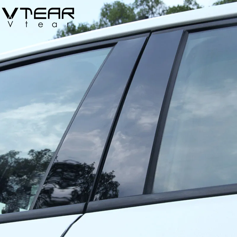 Vtear For Hyundai Solaris/Solaris 2 window BC pillar sticker Glossy black trim anti scratch mirror surface cover accessories