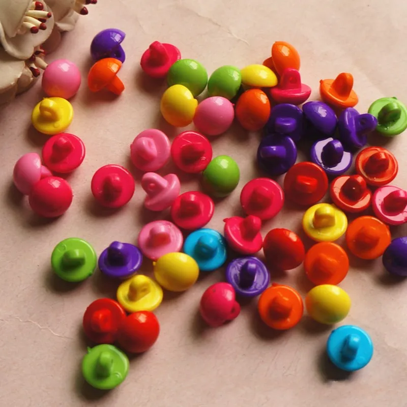 50Pcs/Lot 10mm Colorful Hanging Hole Half Round Button Shape Acrylic Beads For Jewelry Making DIY Bracelet Necklace Accessories