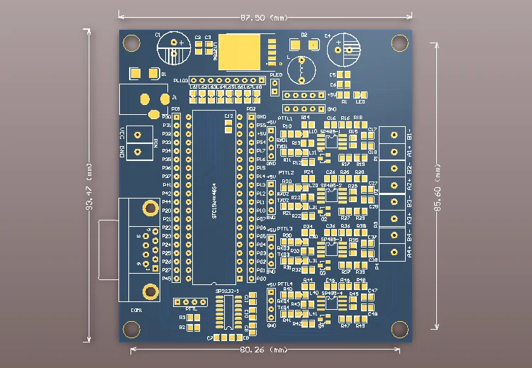 4-сторонняя 485 плата связи Stc15w4k, макетная плата 51, онлайн симуляция и отладка, микрокомпьютер Iap15w4k58s4