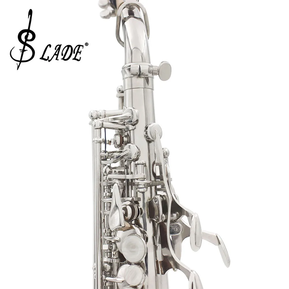 Bb Soprano Saxophone Silver Plated Brass Professional Woodwind Instrument B Flat Sax With Case Musical Instrument Accessories