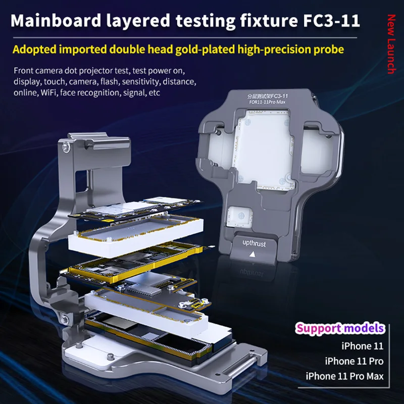 AX-FC3-11 Double-Headed Gold Plated High Precise Probe Motherboard Layered Testing Fixture Tools For iPhone 11/11Pro/Pro Max