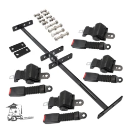 Universal Retractable Seat Belts with Bracket Kits Fits EZGO YAMAHA Club Car Golf Cart