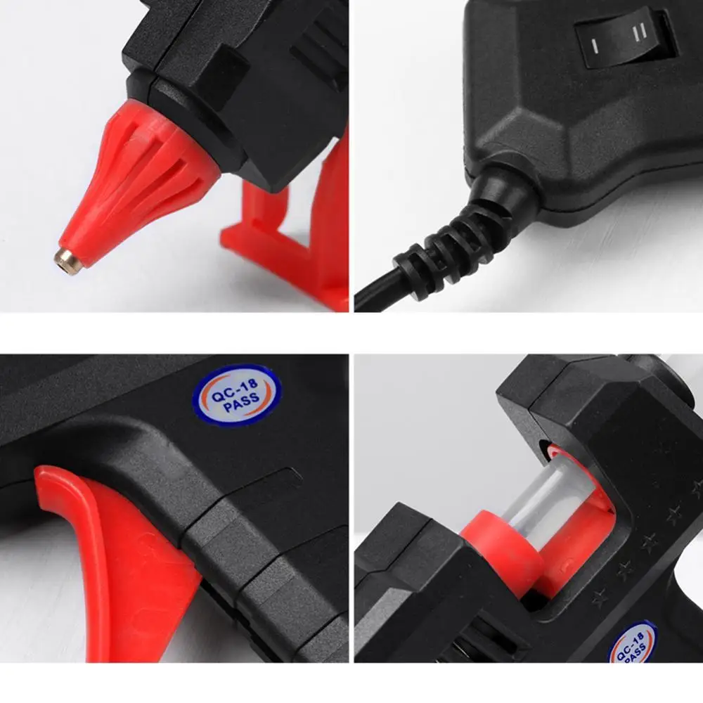 60/100W Adjustable Glue Gun 11mm Glue Stick DIY Craft Repair Tool EU/US Copper Mouth Hot Melt Gun Hand Tool 5pcs Glue Stick