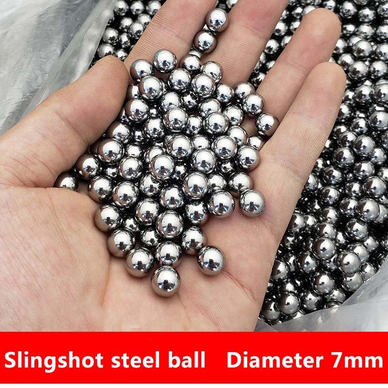 ステンレス鋼球7mm,屋外狩猟用ポケットショットボール,輪ゴム,屋外シューティングアクセサリー100g/200g