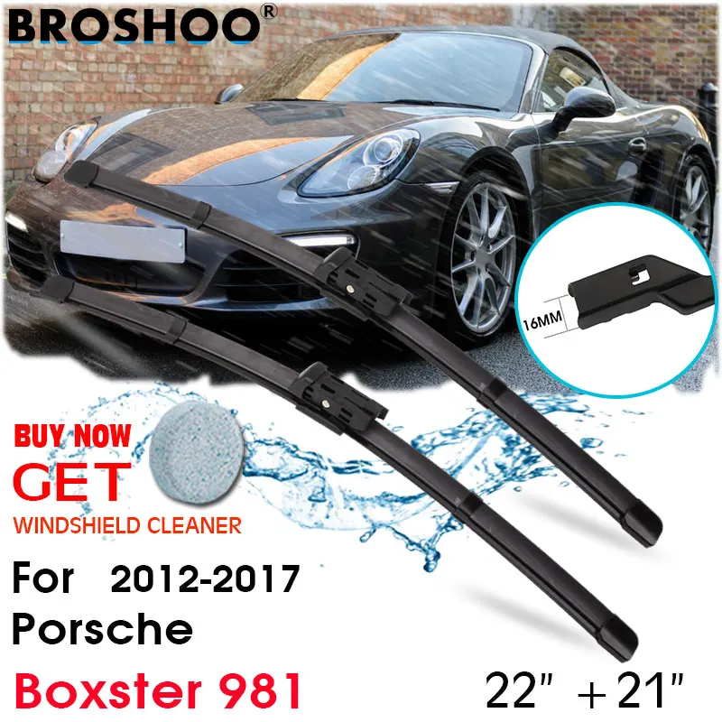 

Car Wiper Blade Window Windscreen Windshield Wipers Blade Push Button Auto Accessories For Porsche Boxster 981 22"+21" 2012-2017