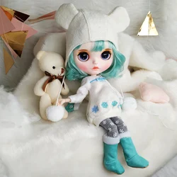 Blyth ICY DBS 1/6 joint körper puppe Schnee set kleidung einschließlich kleid leggings hut schuhe handschuh soutfits geschenk