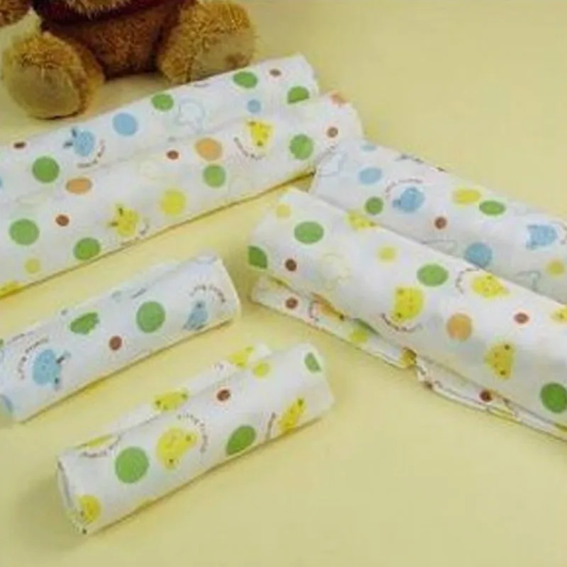 Baby Soft Pure Cotton Double Layer Gauze Printed Handkerchief Saliva Towel Bath Towel Set 8 Pcs/set