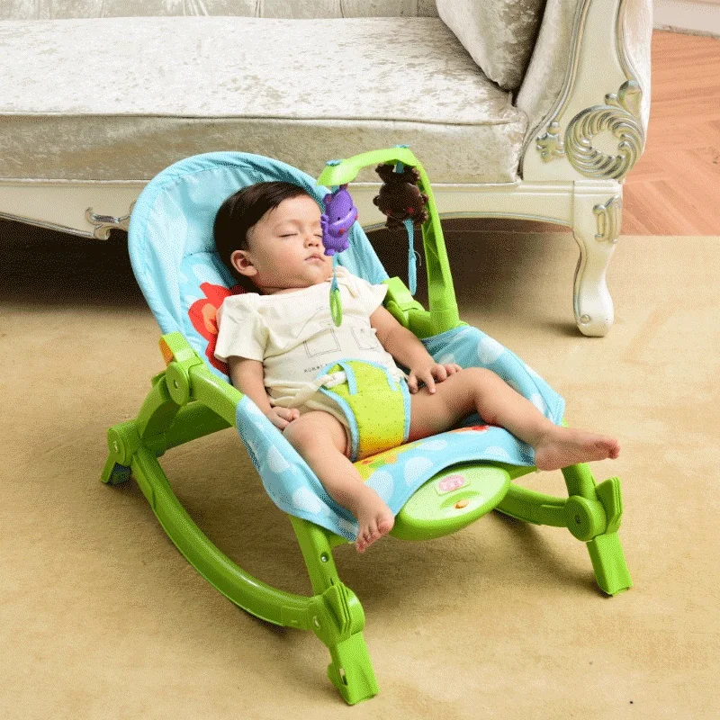 Chaise à bascule pliante pour nouveau-né, pour apaiser le sommeil du bébé, peut s\'asseoir, peut s\'allonger, berceau, avec musique