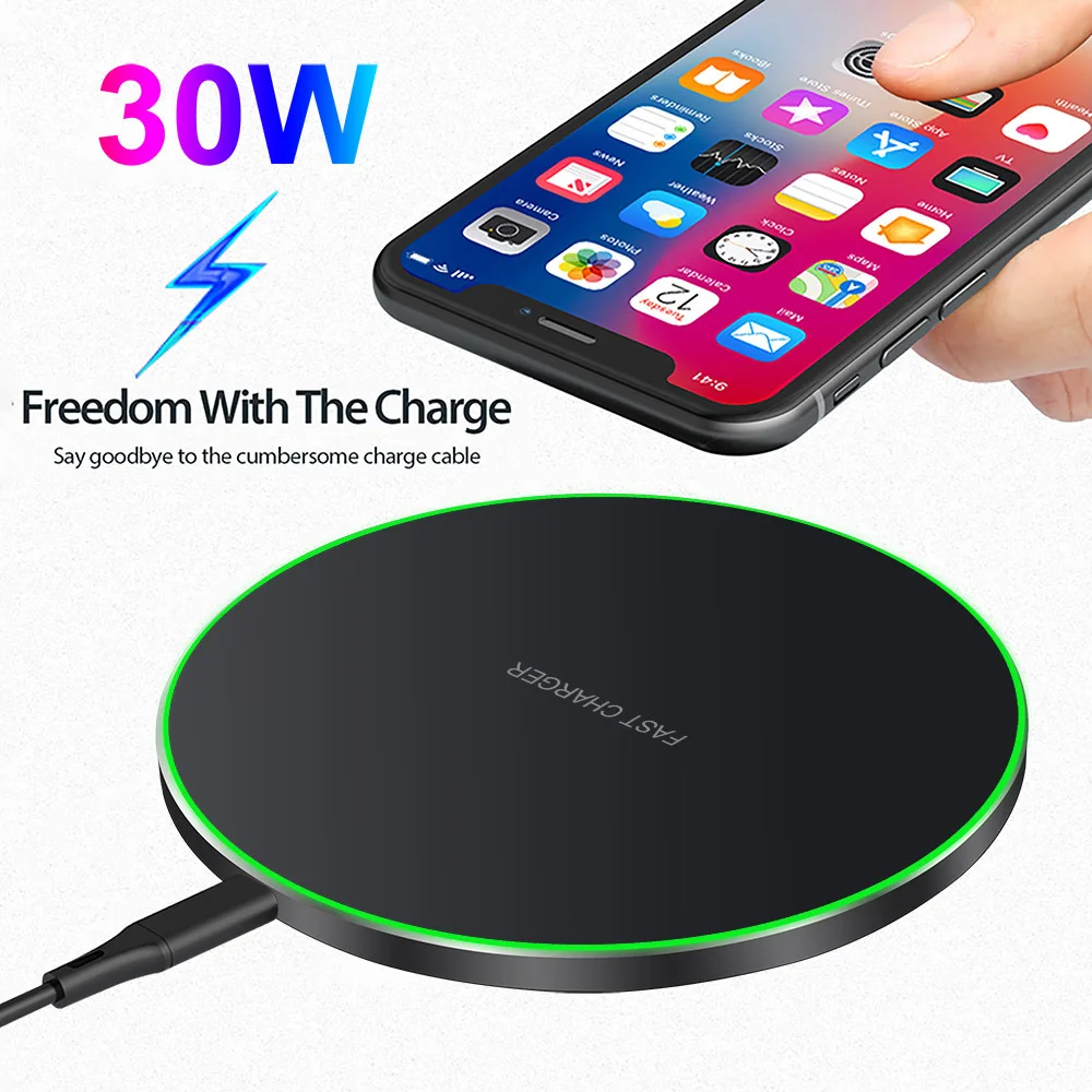 

30W /20W Fast QI Charger Wireless For Samsung Galaxy S24 Ultra S24+ Wireless Charger Charging Pad New