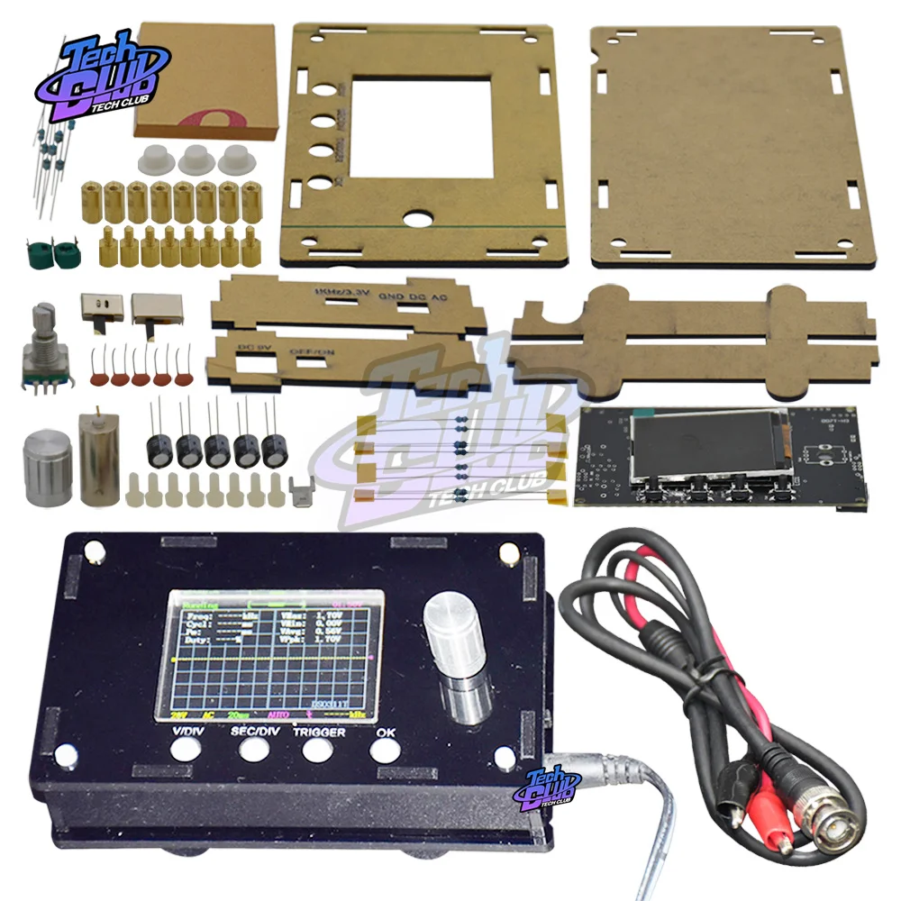 2.4 inch DSO328 Oscilloscope Mini Digital Tester 1MSPS TFT LCD Atmega328p STM32 12-Bit Probe BNC Byond DSO311 DIY Kit