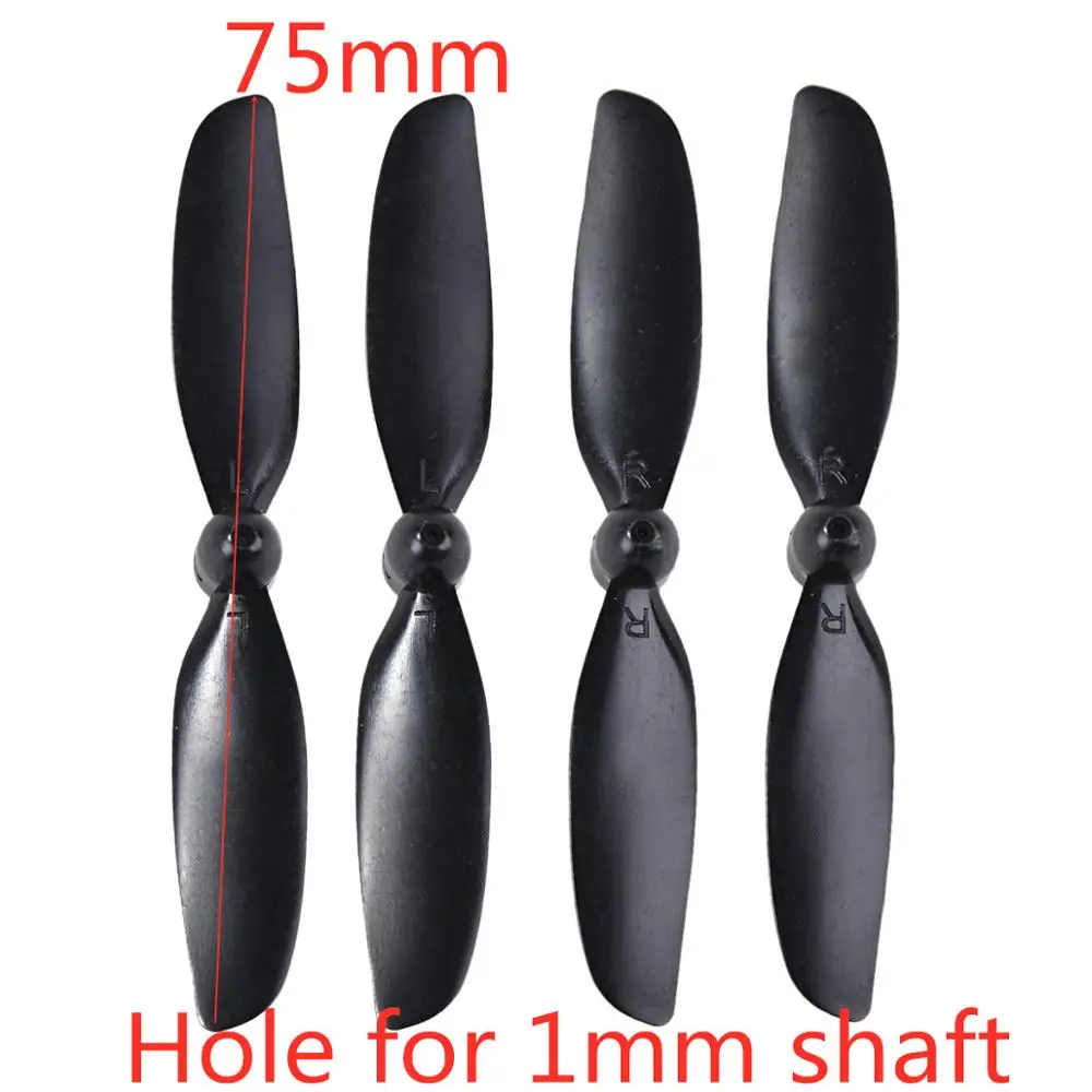 75mm 7.5cm 1mm DIY Mini Micro RC Quadcopter Blade Propeller Prop 2CW+2CCW For 720 8520 RC Quadcopter Glider Parts