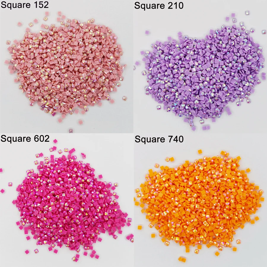 

New Colorful AB Drills Diamond Painting Accessories Square Drill Rhinestones Diy Mosaic Art Handmade Craft Gift