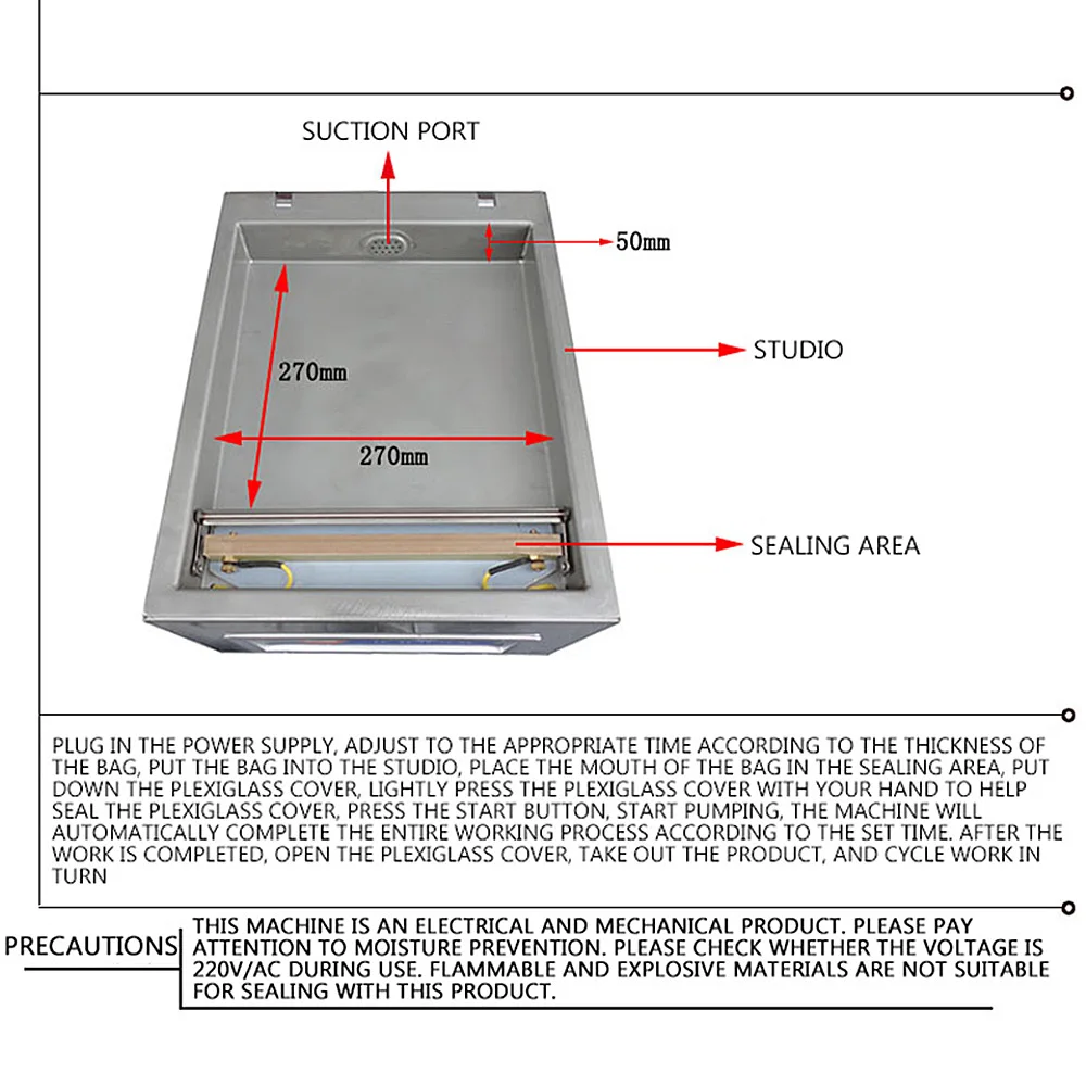 Máquina automática de envasado al vacío Digital, selladora de alimentos, Industrial, Dz-260C