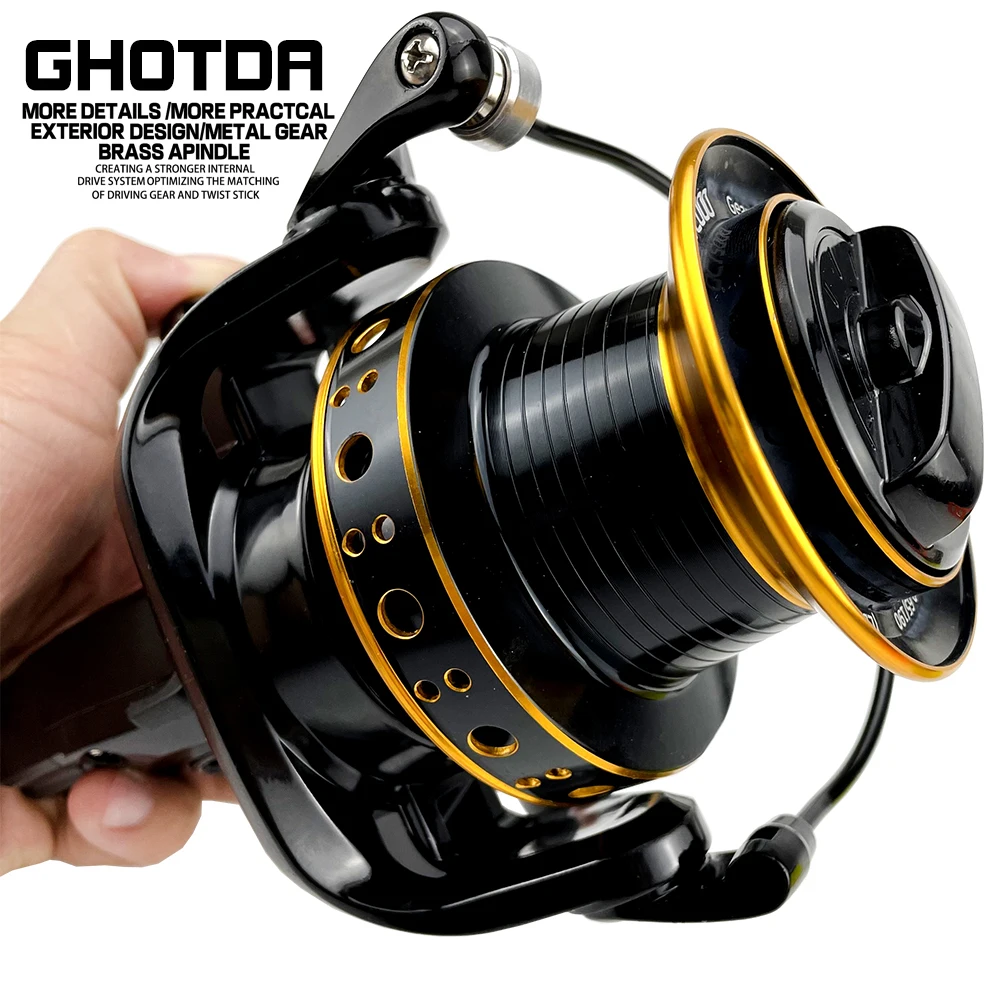 

Spinning Reel 30KG Max Drag Power Metal Spool Metal Handle Fishing Reel for Bass Pike Fishing