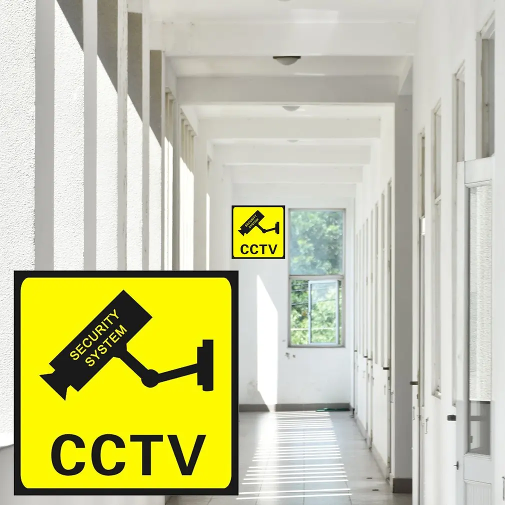 1Pcs Square CCTV Surveillance Security 24 Hour Monitor Camera Warning Stickers Sign Alert Wall Sticker Waterproof Lables