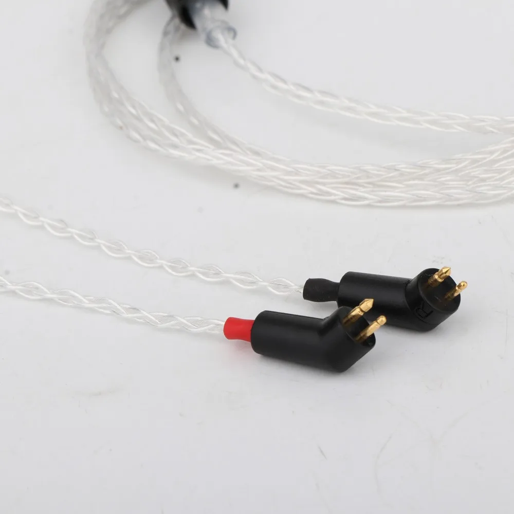 Cable de actualización de auriculares Chapado en plata para auriculares ER4P ER4B ER4S, alta calidad, 8 núcleos, 7N OCC