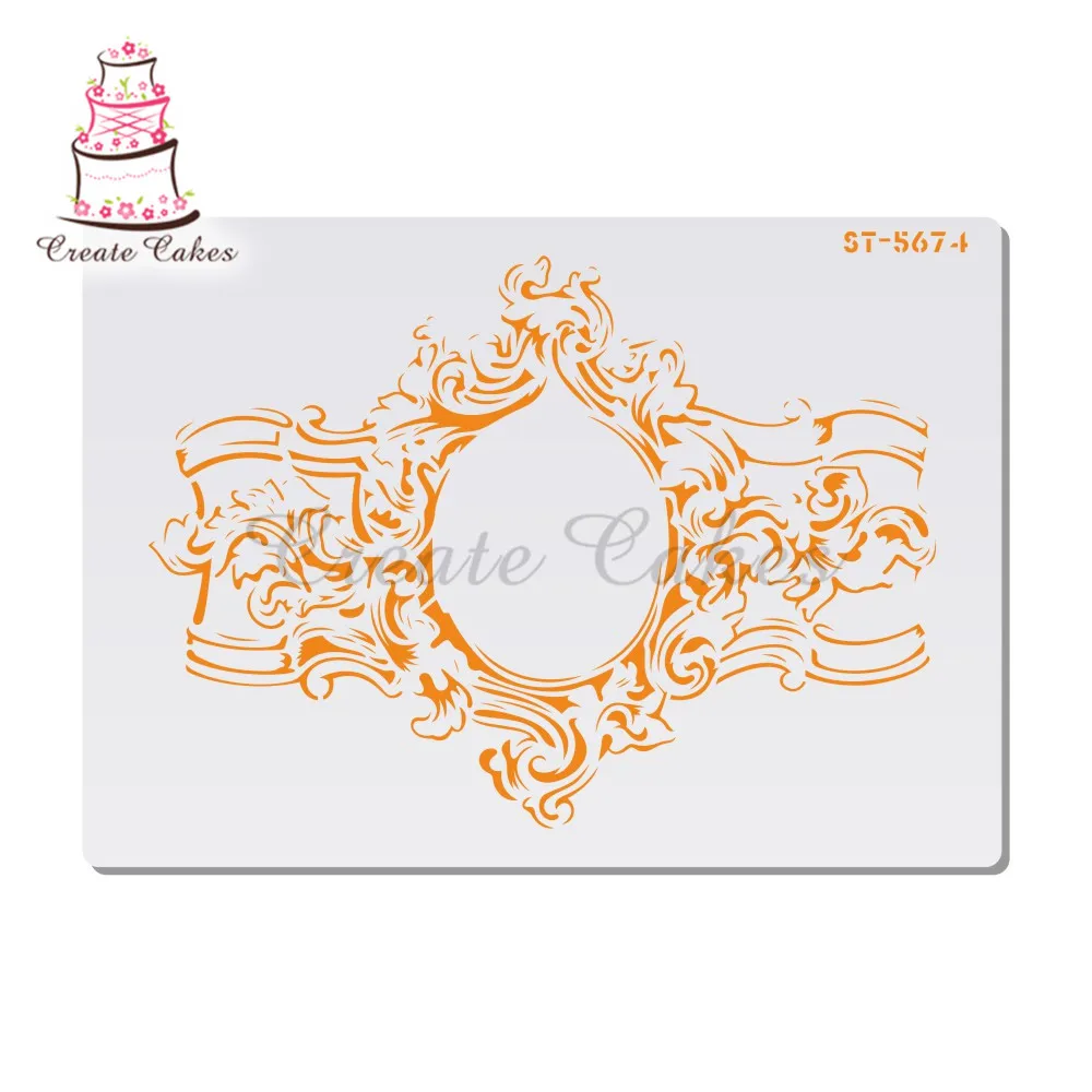 Magic Mirror Cookie Stencil Set Frame Cake Stencil, Plastic Cake Stencil for Decoration, Stencil Cookies