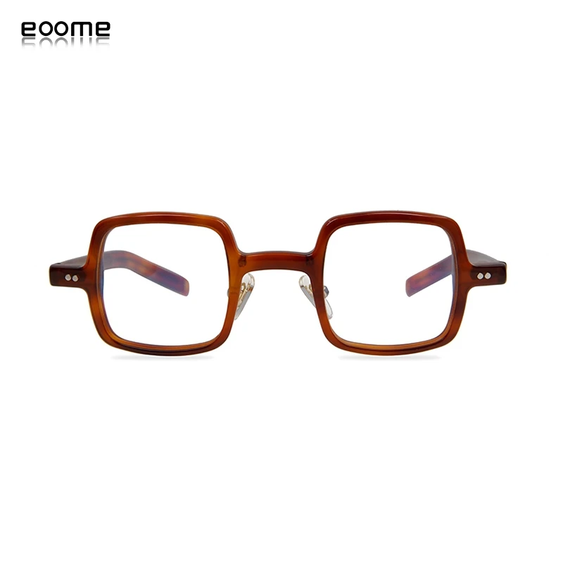 eoome Handmade Korea Style Vintage Small Square Shape Retrol Unisex Models Brand Design Italy material Shining acetate Top model