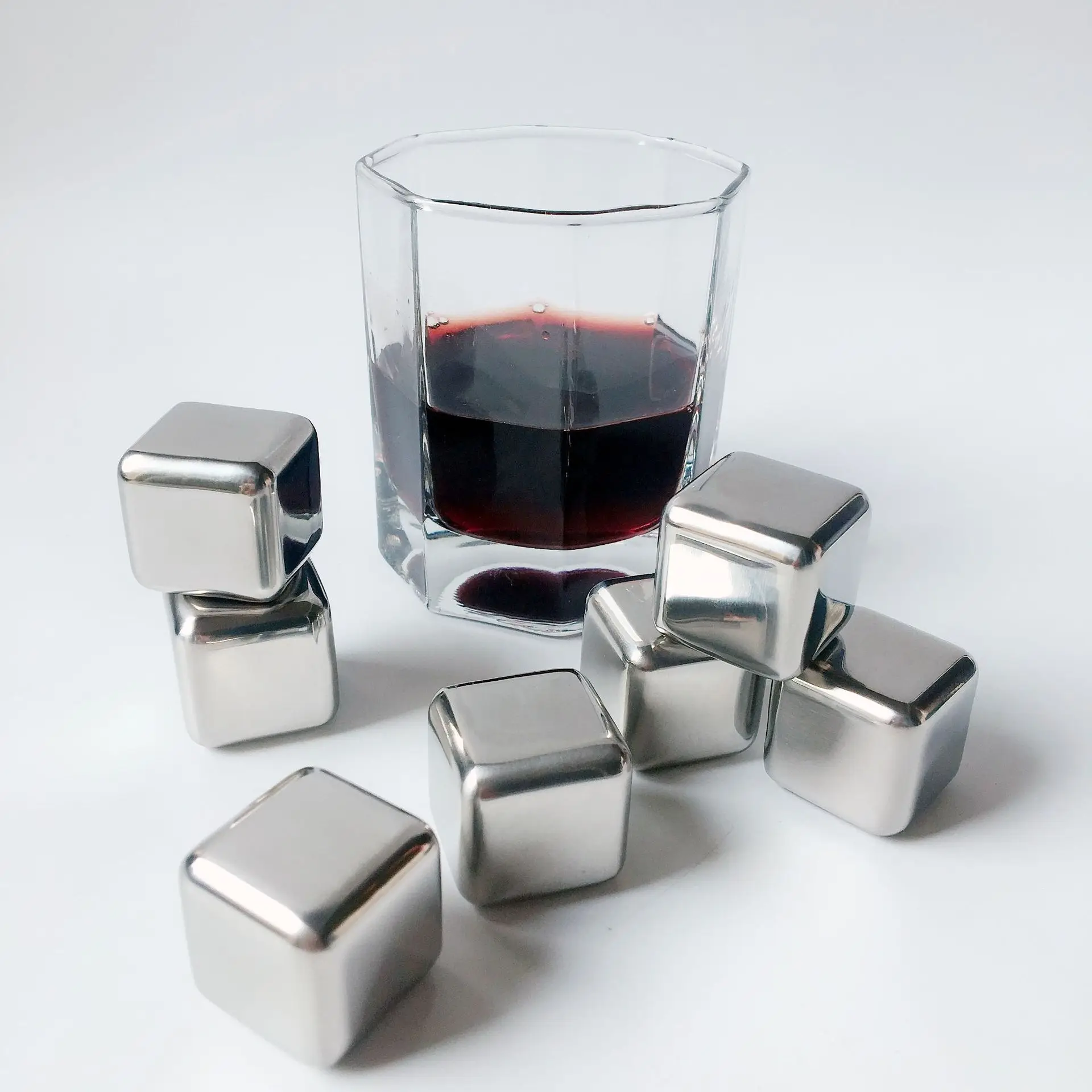 1 Bulk Stainless Steel Whiskey Stone Ice Cubes Reusable Chilling Glacier Rock Cooler for Whisky Wine Wedding Farther Easter Gift