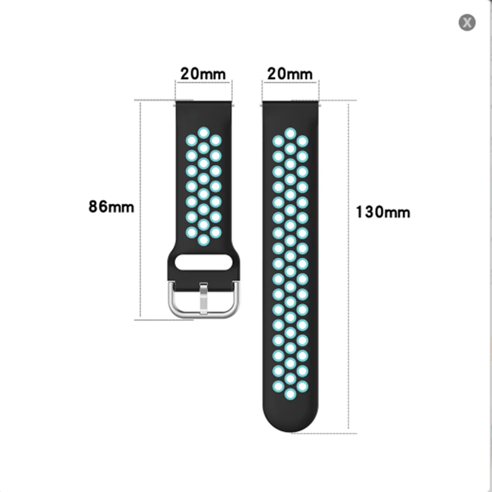 Correa de silicona de 20mm para Samsung Galaxy watch4 40/44MM Watch4 Classic 42/ 46MM Active Gear S2