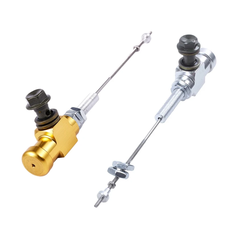 2Pcs Motorcycle Hydraulic Clutch Master Cylinder Rod Brake Pump M10X1.25Mm Aluminum - Gold & Silver