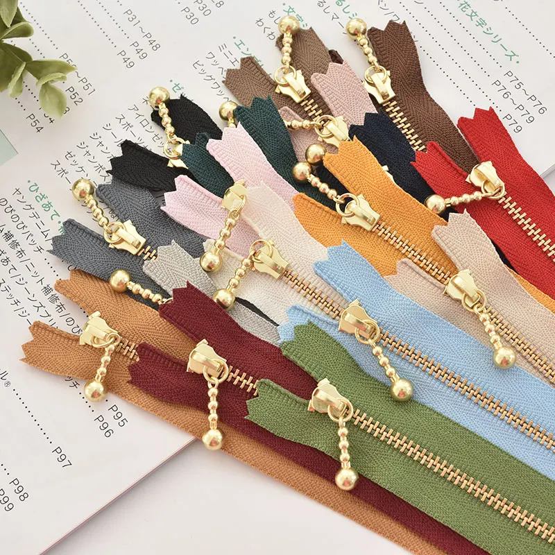 5pcs 3# Gold Metal Zipper Close-end Zip 12/15/20cm for Jeans Bags Sewing Tailor Garments Handbag Craft DIY Accessories