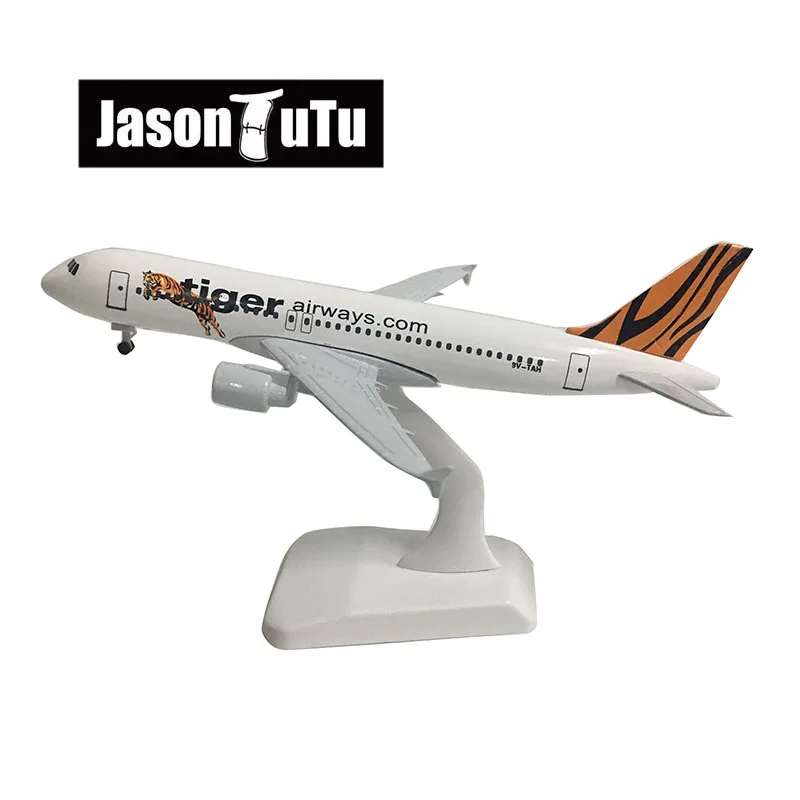 

JASON TUTU 20cm Tiger Airlines Airbus A320 Airplane Model Plane Model Aircraft Diecast Metal 1/300 Scale Planes Drop shipping