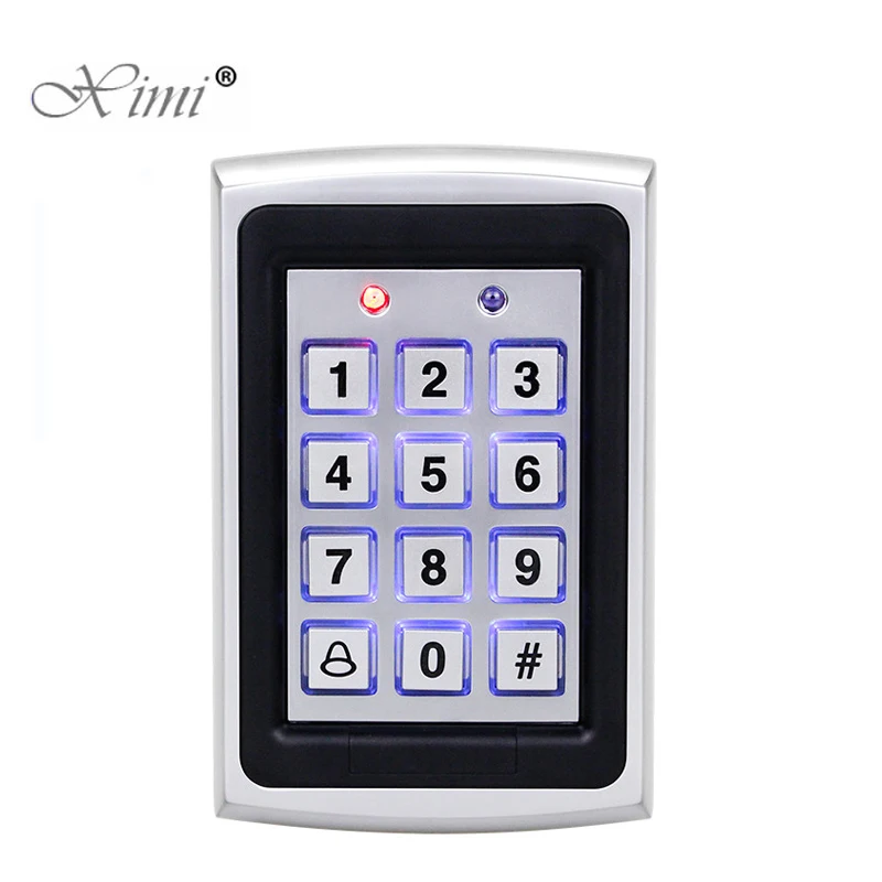 Hot Sale Waterproof Metal Rfid Access Control Keypad With 1000 Users+ 10 Key Fobs For RFID Door Access Control System