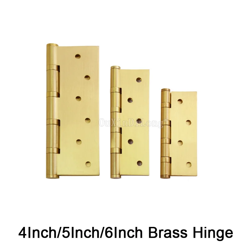 2PCS 4 Inch/5 Inch/6 Inch Solid Brass Door Bearing Hinges Interior Doors Gate Entrance Mute Hinges Furniture Hardware GF127