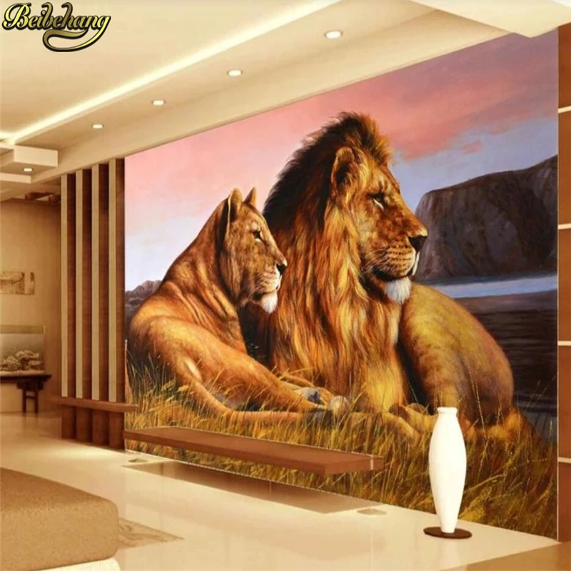 

beibehang Custom photo 3d wallpaper murals stickers Art background lion TV wall decoration wall painting papel de parede