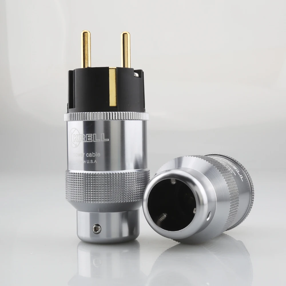 ペアハイエンド Krell ゴールドプレート Eu の電源プラグ IEC オーディオ Hifi Ac 電源コードのプラグオーディオマニアのための DIY 電源ケーブル