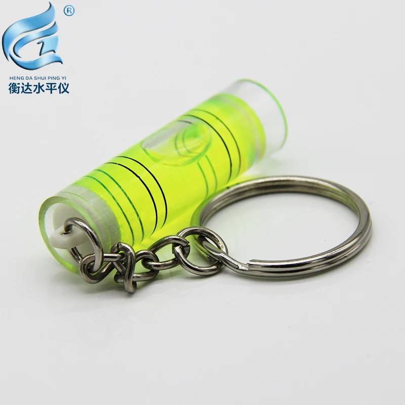 Plastic Cilindrische Horizontale Bubble Sleutelhanger Horizontale Bubble Hoge Precisie Waterpas