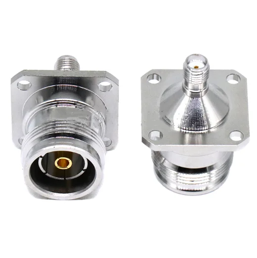 2pcs SMA Female to 4.3-10 Female 4 Hole Flange Connector adapter