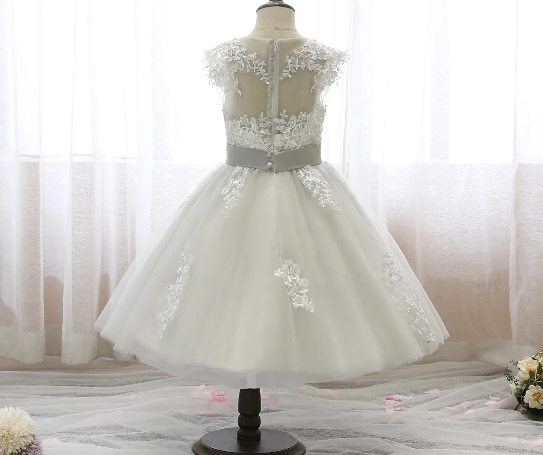 Elegante princesa Flower Girl Dress para crianças, Casamento, Aniversário, Festa à noite, Banquete, Cerimônia de Baile, Primeira Comunhão, Formatura