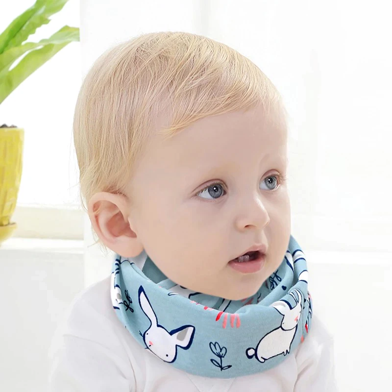 Baby bib autumn and winter warm windproof baby scarf cotton double thick scarf child saliva towel