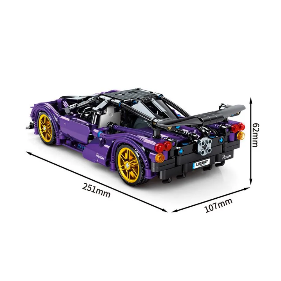 Technical Speed Champion Building Block Paganis Huayra Super Sport Car Pull Back Vehicle Supercar Toys Collection For Boy Gift