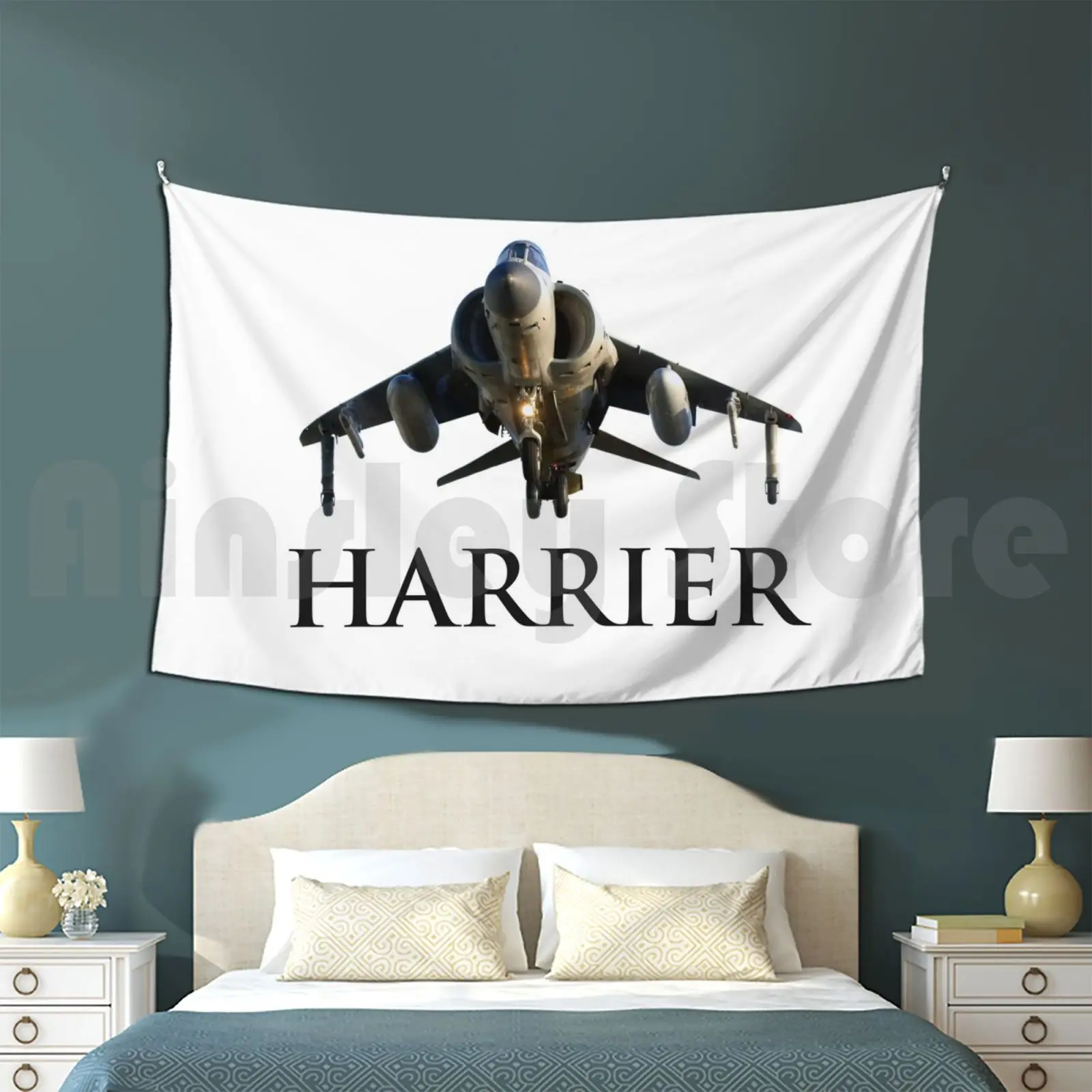 Sea Harrier Jump Jet Tapestry Living Room Bedroom Fleet Air Arm Royal Navy Raf Royal Air Force Sea Harrier Hawker Harrier