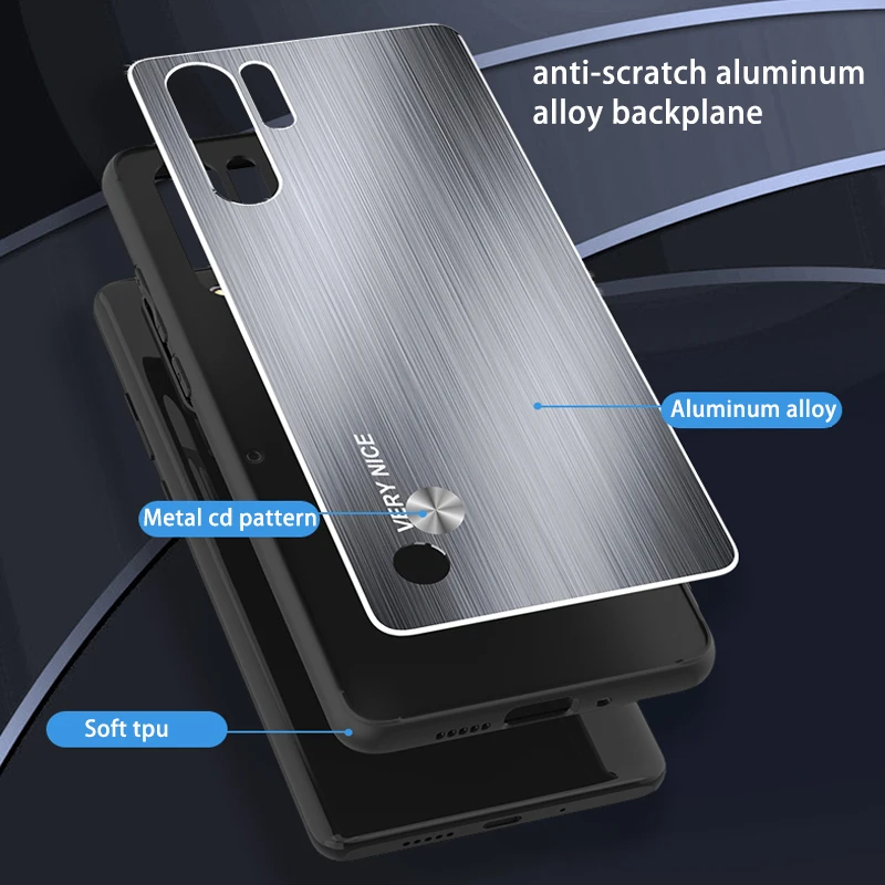 New Aluminum Alloy Anti-scratch Case For Huawei P30 P30pro P40 P40pro P40proplus P50 P50pro Thin Metal Brushed Back Cover