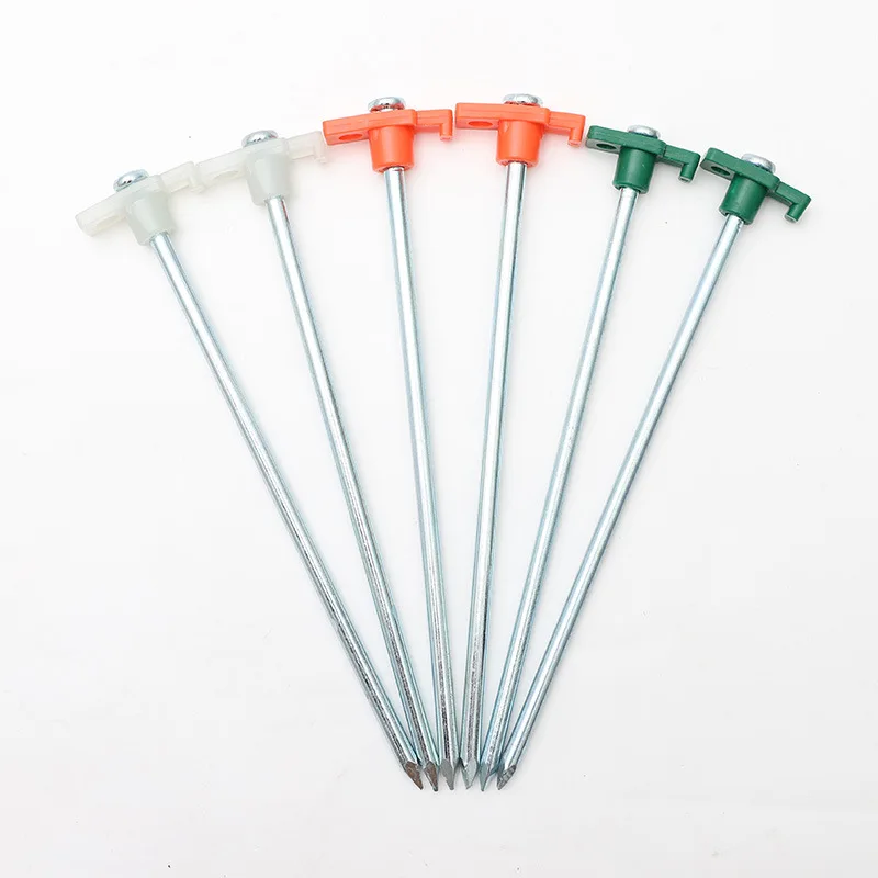 4 Pcs Outdoor Camping Tent Nails Awning Canopy Tarp Tent Stakes Pegs Nai Camp Nail Windproof Steel Nail Beach Accessories