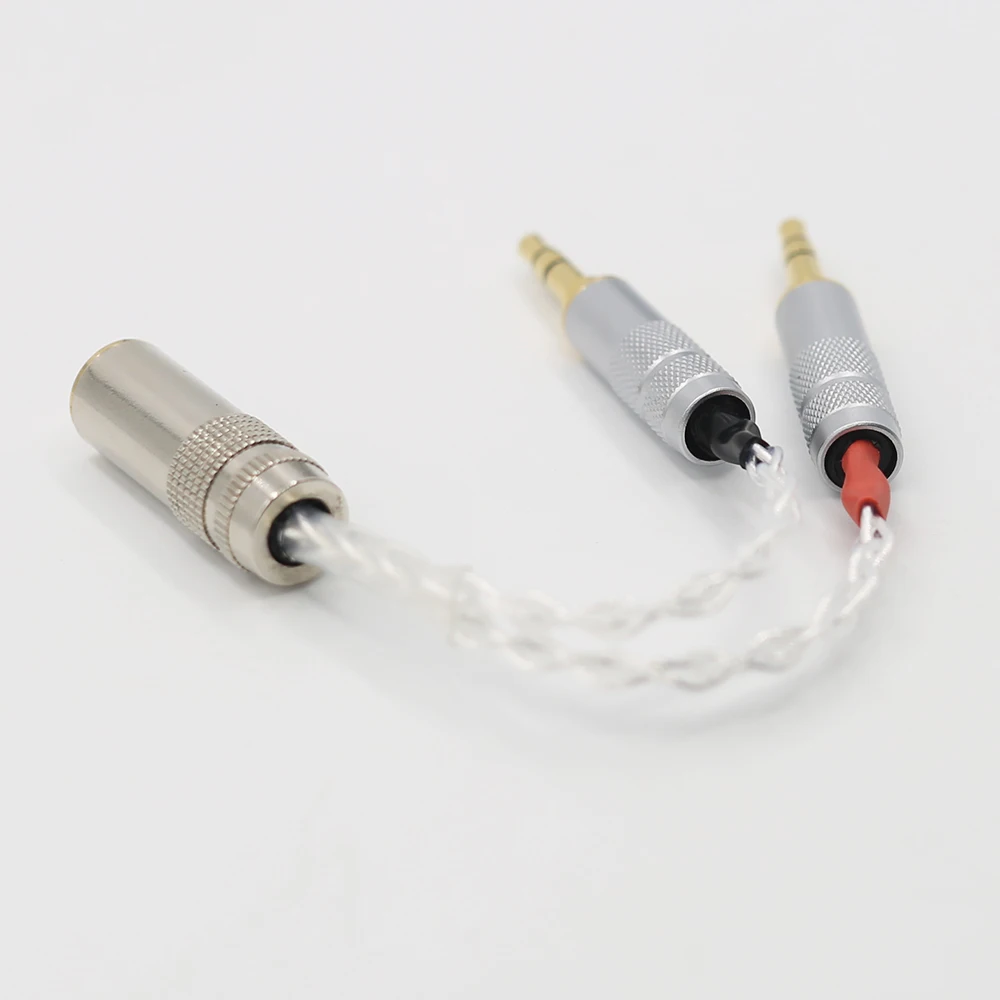 4.4mm 암 - 2x 3.5mm 어댑터 케이블 4.4mm 밸런스드 암 케이블, PHA-3 Pono 플레이어용 7N OCC 실버 도금 와이어